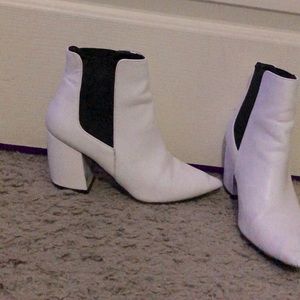 White ankle boots
